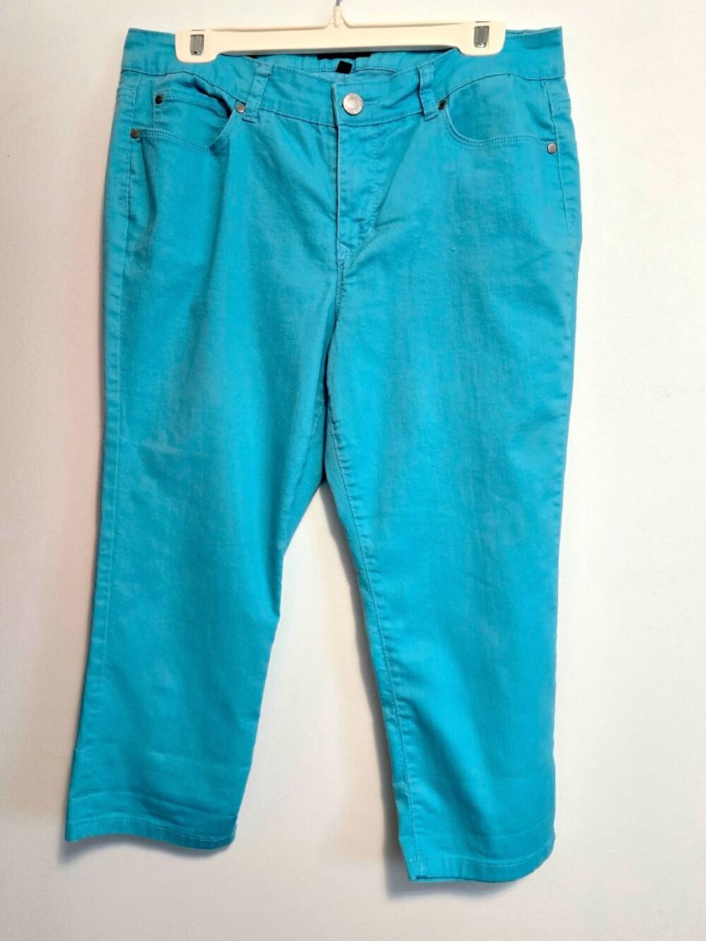Relativity Sz 14 Aqua - Stretch Capris 5-Pocket - AS IS Please read